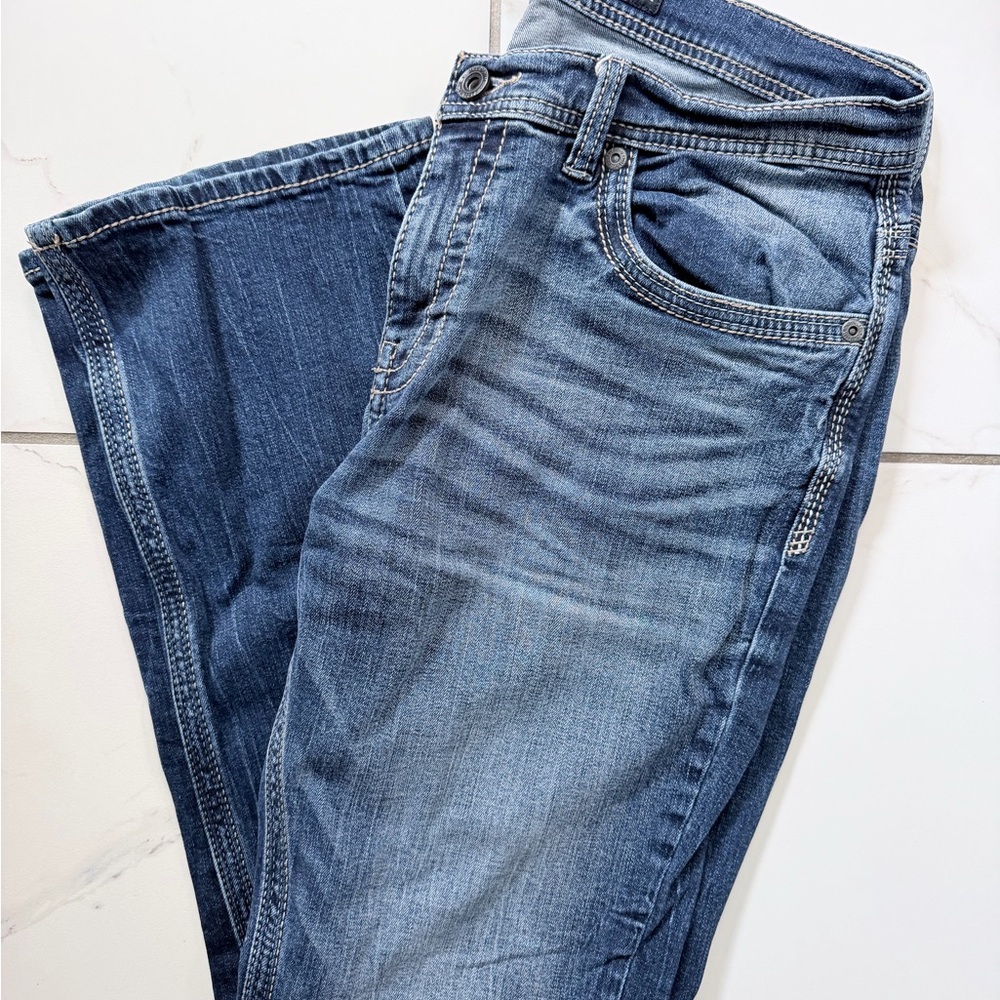 BKE Men's Blue Washed Relaxed Jeans